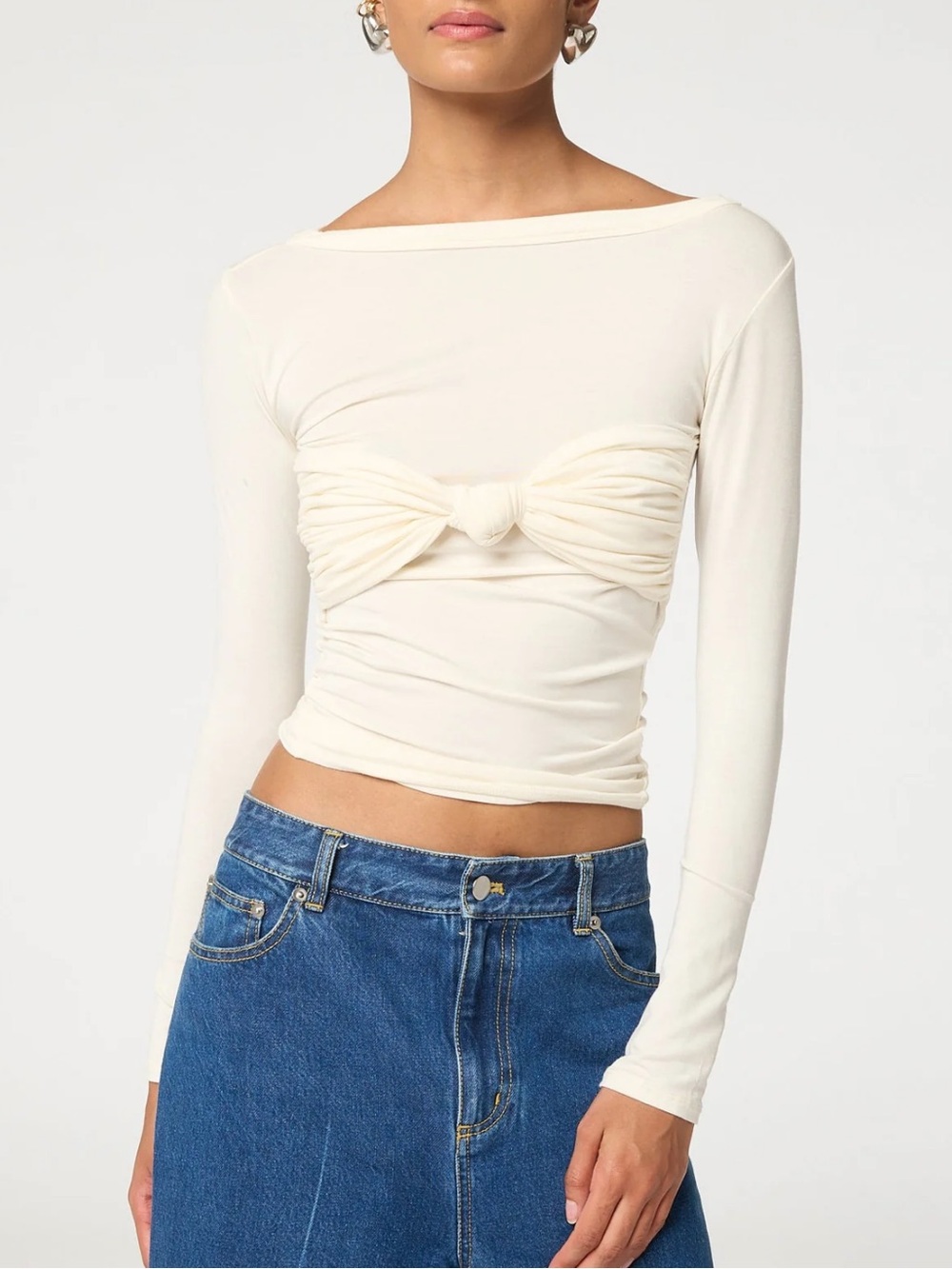NWT line by K Zoe  Bandeau Boatneck Long Sleeve